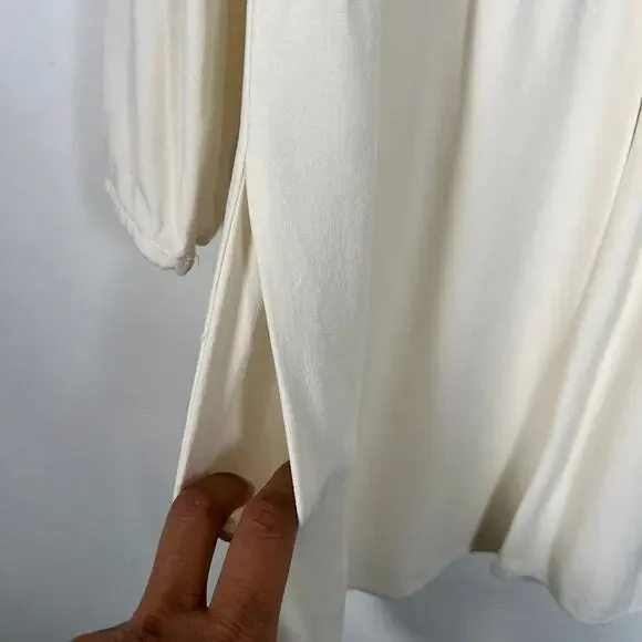 Carven Women's Button Front Mini Shirt Dress 40 / S Long Puff Sleeve Flowy - Picture 5 of 8